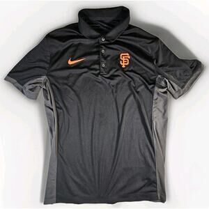 Nike Dri Fit San Francisco Giants Polo Shirt Mens L Black MLB Baseball